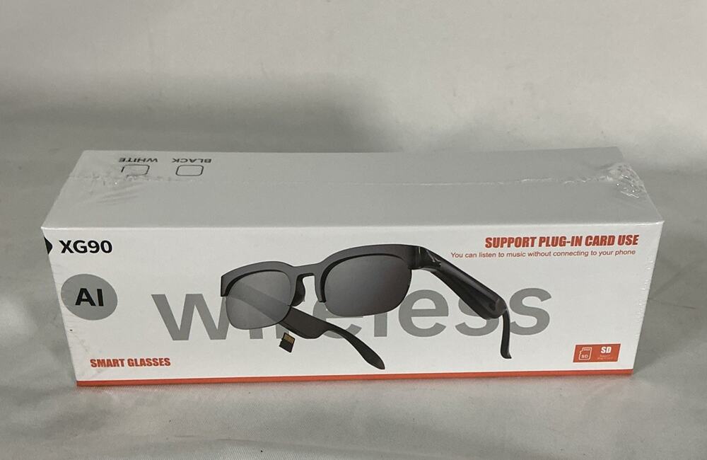XG90 Wireless Smart Audio Glasses Bluetooth Sunglasses MicroSD USB-C NEW Black